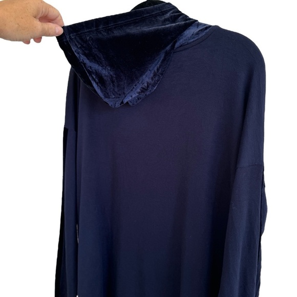Eileen Fisher Velvet Trim Hoodie Top, Size XS - Picture 7 of 9